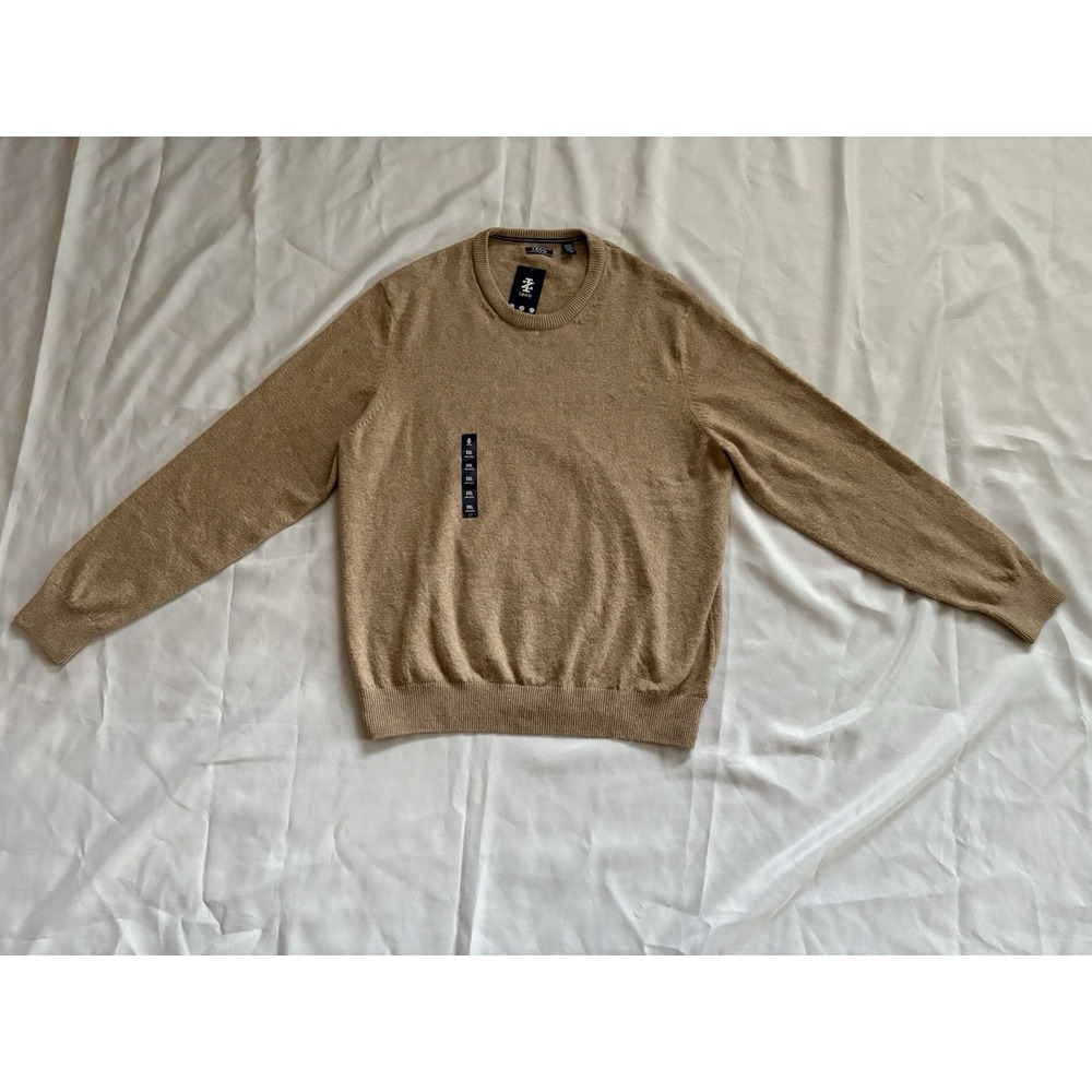NEW Izod Sweater Camel Heather Crew Neck Soft Touch Premium Pullover Men's 2XL